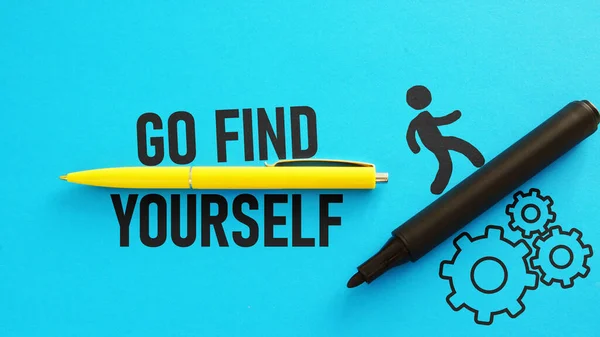 Go find yourself is shown using a text