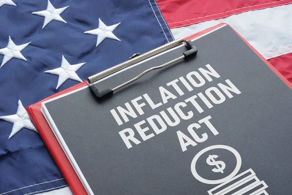 Inflation Reduction Act is shown using a text and the US flag