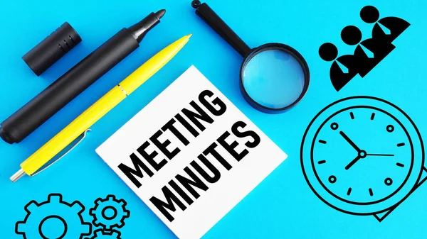 Meeting minutes are shown using a text
