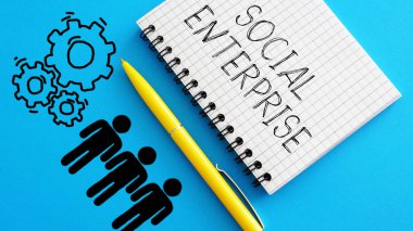 Social enterprise is shown using a text