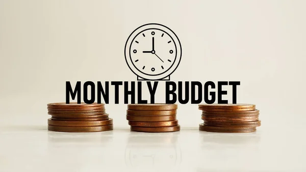 Monthly budget plan is shown using a text