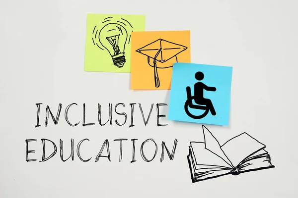 Inclusive education is shown using a text