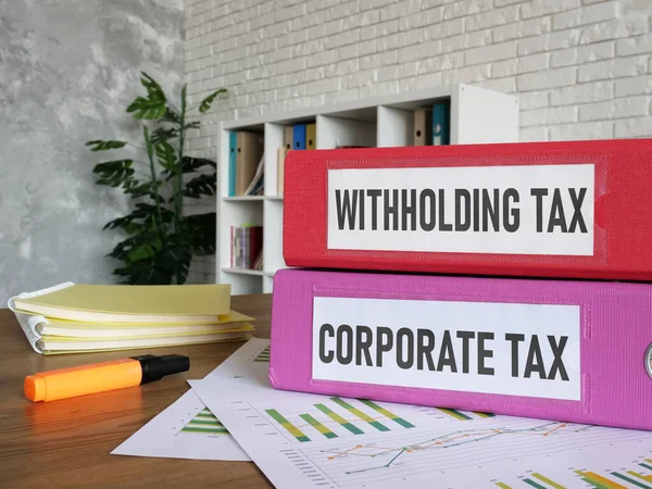 Vergi Bağlayıcıları Kavramı Muhasebeciye Yönelik Vergi Kurumsal Vergi Belgeleri — Stok fotoğraf