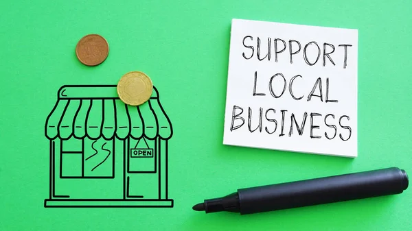 Support local business is shown using a text