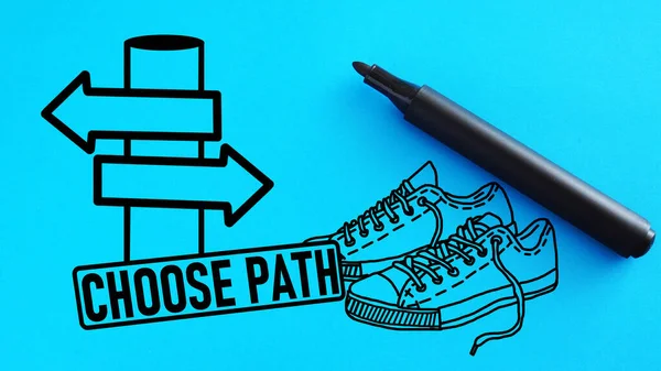 Choose path is shown using a text