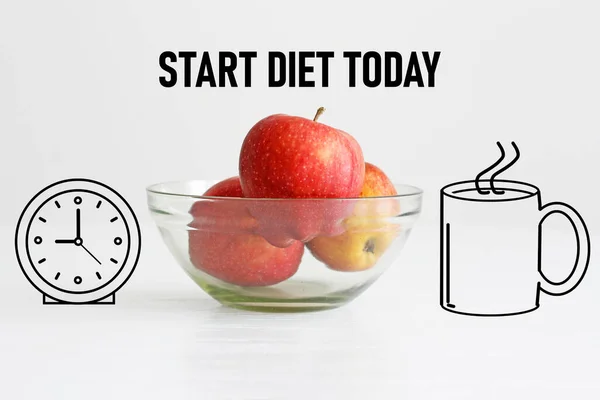 Iniciar Dieta Hoy Muestra Con Texto — Foto de Stock