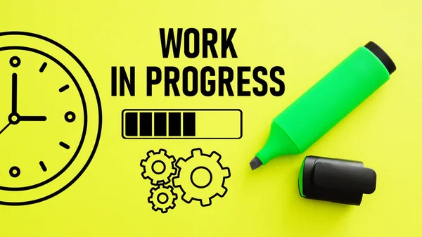 Work Progress Visas Med Text — Stockfoto