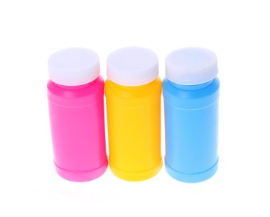 beyaz izole renkli plastik şişe