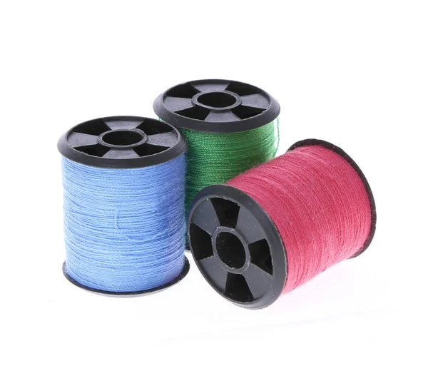 Colorful spools of thread isolated on white — Stock Photo, Image