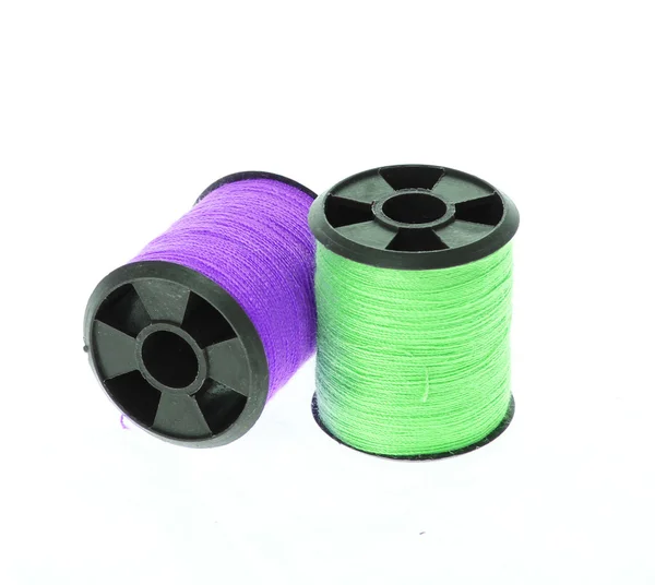 Neon spools of thread isolated on white background — Stock Photo, Image