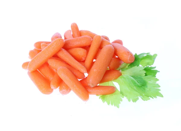 Mucchio di piccole carote isolate su bianco — Foto Stock