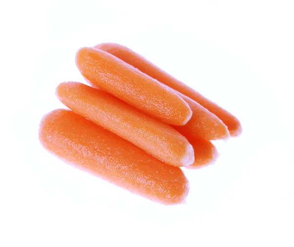 Small baby carrots isolated on white — Stock Photo, Image