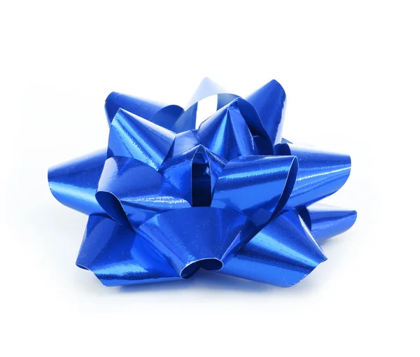 Beautiful blue bow isolated on white — Stock Photo, Image