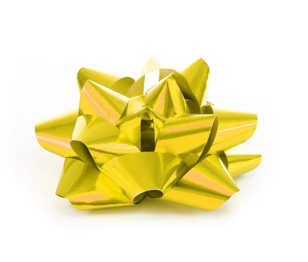 Yellow bow isolated on white background — Stock Photo, Image