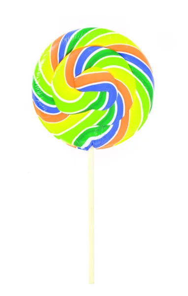 Gekleurde lollipop geïsoleerd op wit — Stockfoto