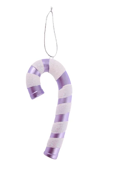 Purple Christmas lollipop toy isolated on white — Stock Photo, Image