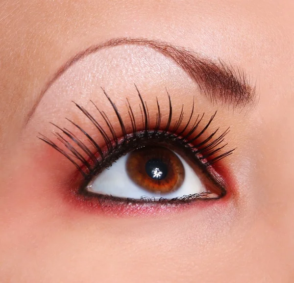 Eye with long eyelashes, makeup Stock Photo