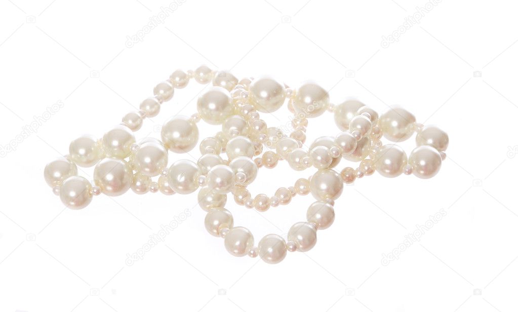 pearl necklace isolated on white