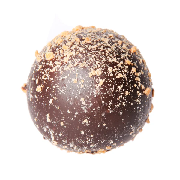 Bonbons au chocolat isolés sur fond blanc. délicieuse truffe — Photo