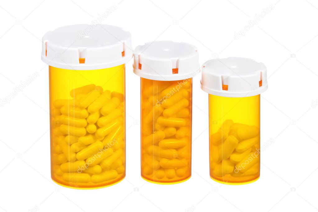Medical pill bottle isolated on white background