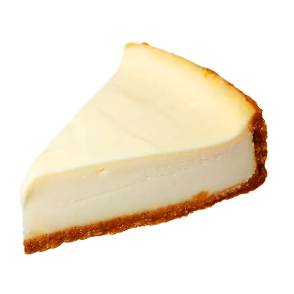 Cheesecake beyaz arkaplanda izole edildi
