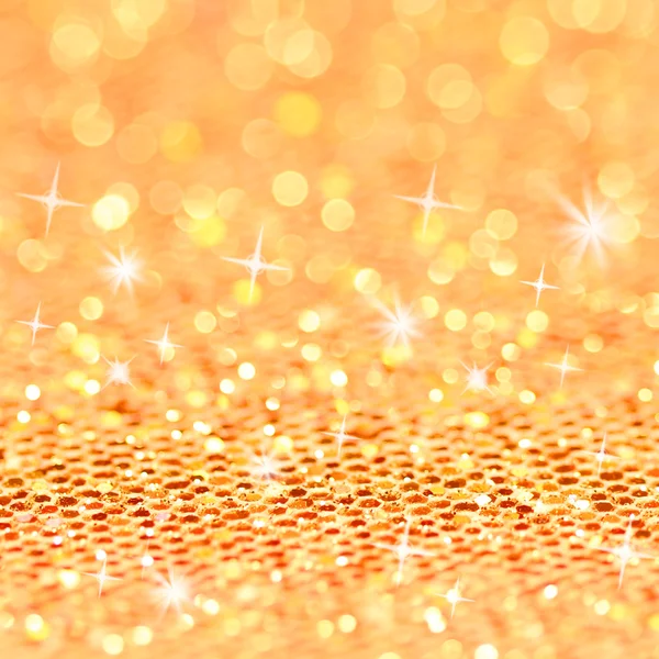 Bokeh and Stars. Christmas gold blinking background — Stock Photo, Image