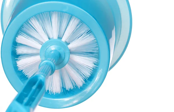 Turquoise Toiletborstel geïsoleerd op een witte achtergrond, close-up. reiniging — Stockfoto