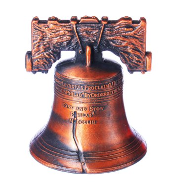 Özgürlük Çanı'Philadelphia, pennsylvania-beyaz izole.