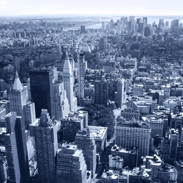 Νέα Υόρκη, manhattan skyline εναέρια πανοραμική θέα με ουρανοξύστες. μαύρο και άσπρο Royalty Free Εικόνες Αρχείου