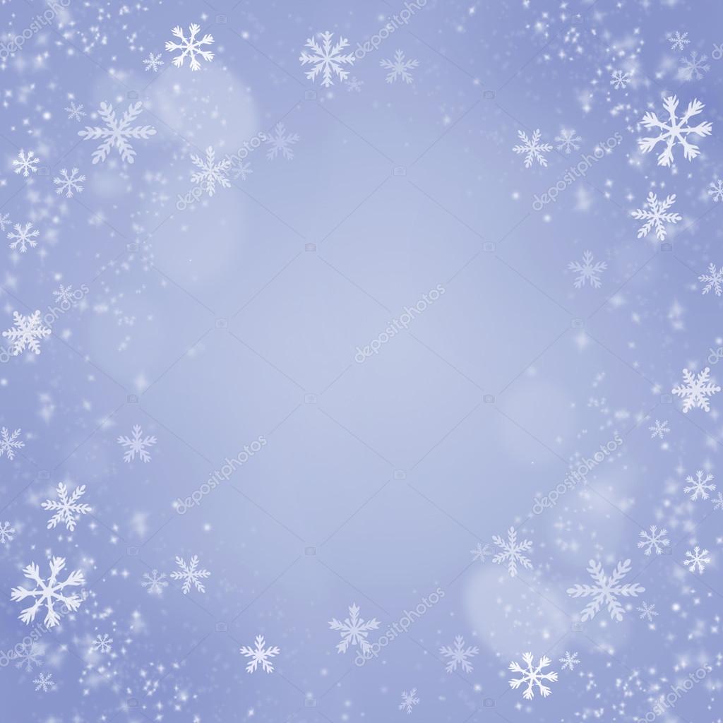 Kerstmis sneeuwvlokken achtergrond. blauwe kerstkaart — Stockfoto
