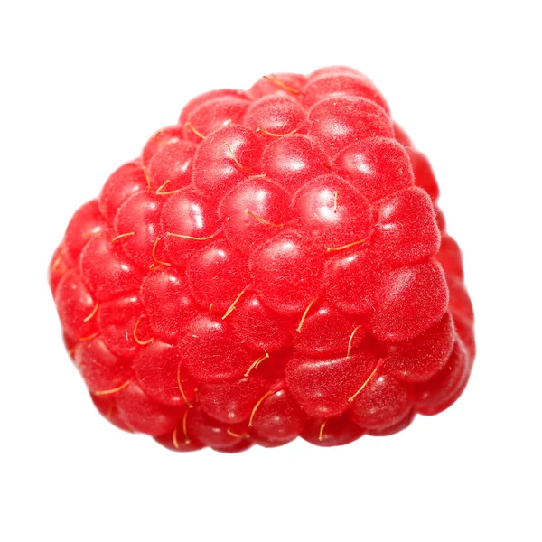 Fruta de framboesa, isolada sobre fundo branco. Macro — Fotografia de Stock