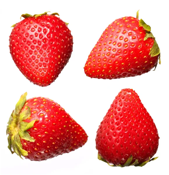 स्ट्रॉबेरी फळ संग्रह, पांढरा पार्श्वभूमीवर वेगळे . — स्टॉक फोटो, इमेज