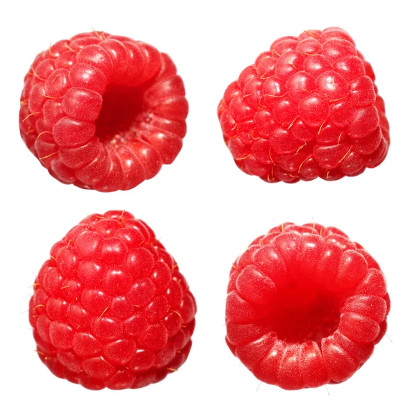 Raspberry Fruit Collections, aislado sobre fondo blanco. Macro —  Fotos de Stock