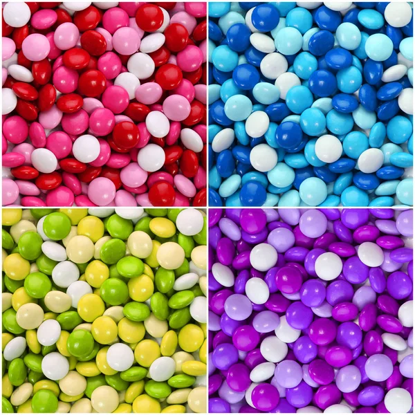 Set of colorful chocolate candy coated with frosting. background — Stock Photo, Image