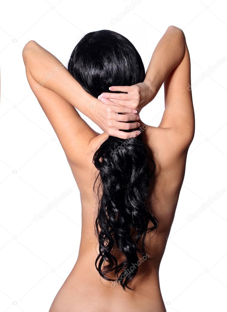 Curly Black Haired Girl Nude