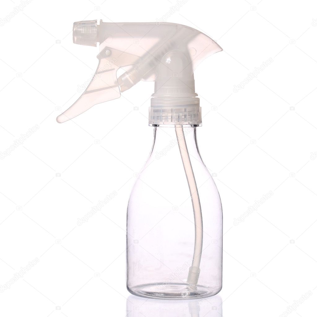 Empty Clear Spray Bottle, isolated on white background