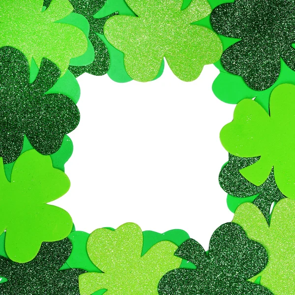 St. patrick's day. Shamrock frame geïsoleerd op wit — Stockfoto