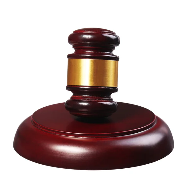 Judge gavel and soundboard isolated on white background — Stock Photo, Image