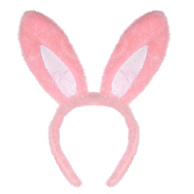 Easter pink bunny ears isolated on white background clipart