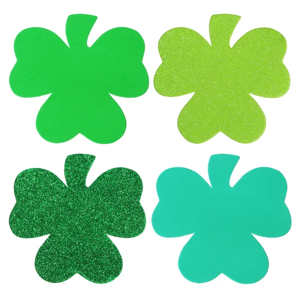 Shamrock klaver collectie geïsoleerd op wit. St. patrick's day. — Stockfoto