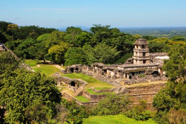 Palenque, chiapas, Meksika. Saray gözetleme kulesi