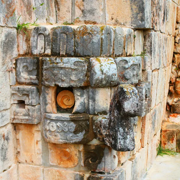 Maschera Chac. Il Dio Maya della Pioggia. Uxmal, Messico — Foto Stock