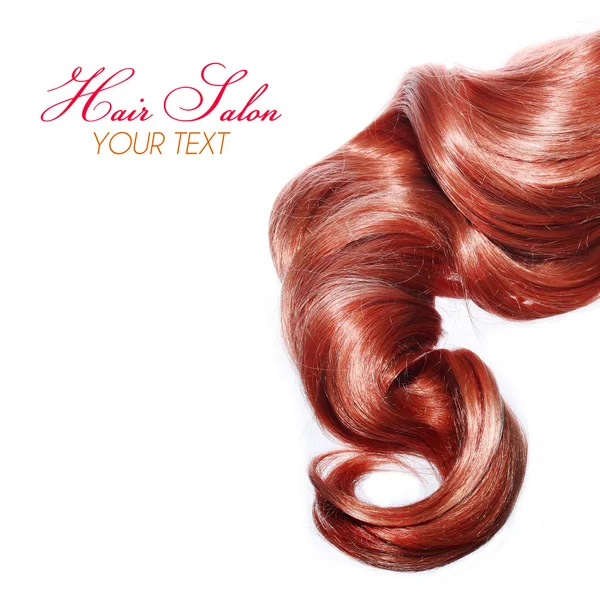 Kręcone włosy czerwony na białym tle — Zdjęcie stockowe