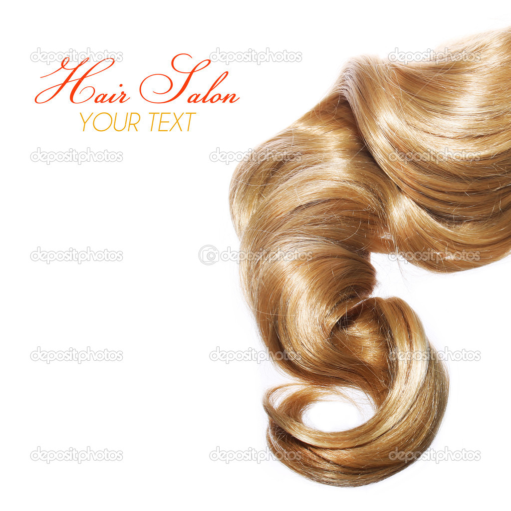 Healthy Blond Hair isolated on white