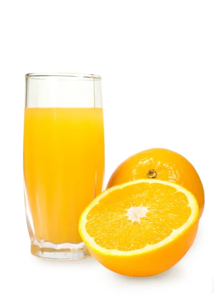 Glass of juice and fresh fruits — Stock Photo, Image