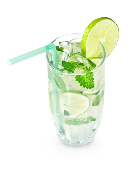 Cocktail with lime and mint — Stock Photo, Image