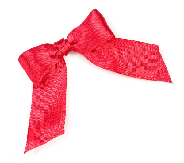 Red ribbon bow of silk — Stock Photo, Image