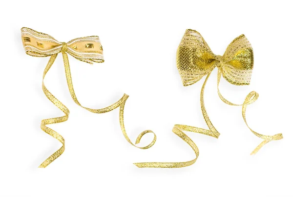 Golden bow on white — Stock Photo, Image