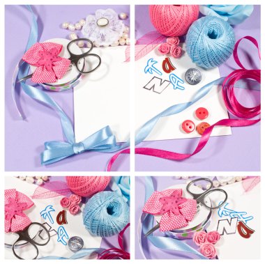 scrapbooking için malzeme koymak