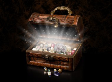 Antique chest of pirate treasure clipart